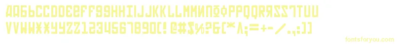 フォントSoviet – 白い背景に黄色の文字