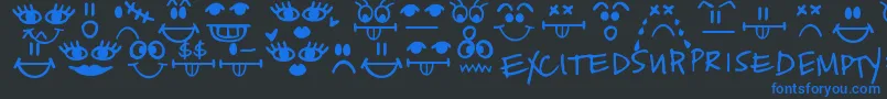 Todayifeel Font – Blue Fonts on Black Background