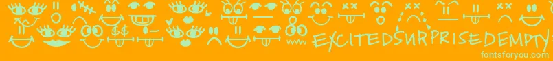 Todayifeel Font – Green Fonts on Orange Background