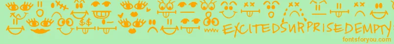 Todayifeel Font – Orange Fonts on Green Background