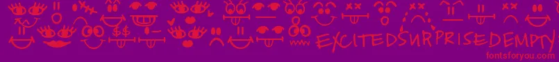 Police Todayifeel – polices rouges sur fond violet