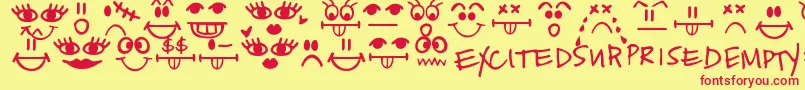 Todayifeel Font – Red Fonts on Yellow Background