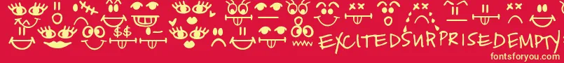 Todayifeel Font – Yellow Fonts on Red Background