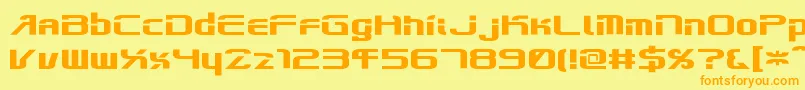 Saiba mais sobre a fonte MechanicalWorks Fonte MechanicalWorks – fontes laranjas em um fundo amarelo