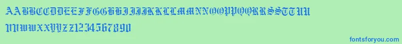 フォントVorname – 青い文字は緑の背景です。