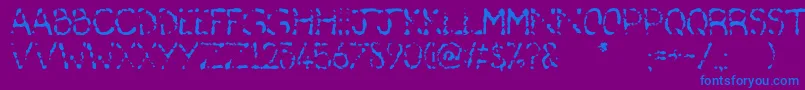 Шрифт Deafas – синие шрифты на фиолетовом фоне