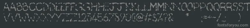Deafas-fontti – harmaat kirjasimet mustalla taustalla