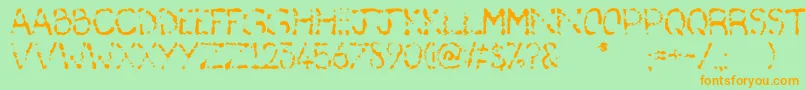 Deafas-Schriftart – Orangefarbene Schriften auf grünem Hintergrund