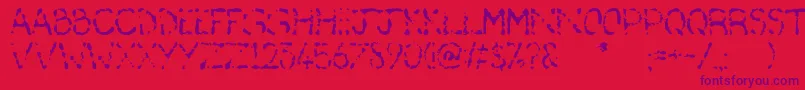 Deafas-Schriftart – Violette Schriften auf rotem Hintergrund