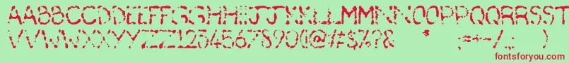 Deafas Font – Red Fonts on Green Background