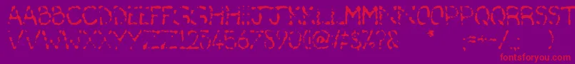 Deafas-Schriftart – Rote Schriften auf violettem Hintergrund