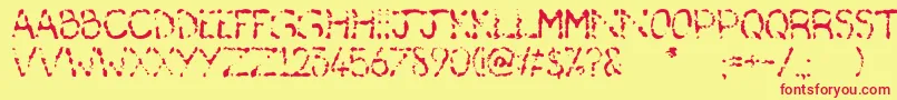 Deafas Font – Red Fonts on Yellow Background