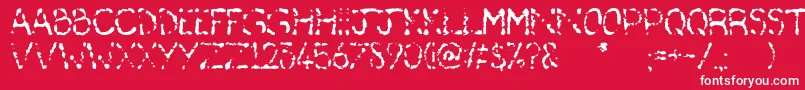 フォントDeafas – 赤い背景に白い文字