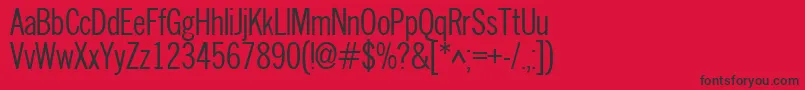 Newscondensed Font – Black Fonts on Red Background