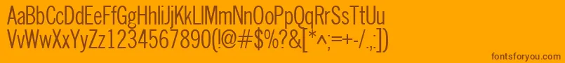 Newscondensed Font – Brown Fonts on Orange Background