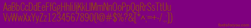 Newscondensed Font – Brown Fonts on Purple Background