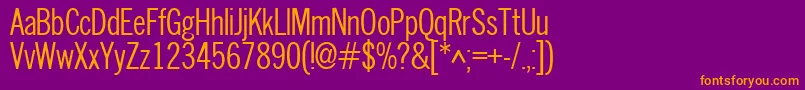 Newscondensed Font – Orange Fonts on Purple Background