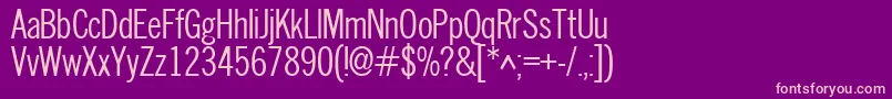 Newscondensed Font – Pink Fonts on Purple Background