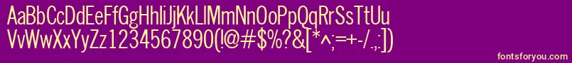 Newscondensed Font – Yellow Fonts on Purple Background