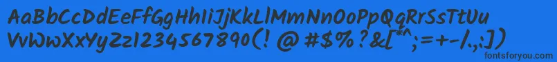 KalamBold Font – Black Fonts on Blue Background