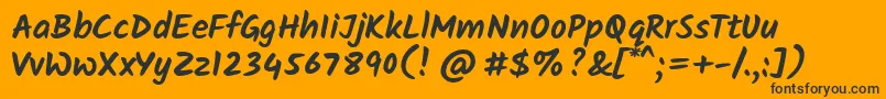 KalamBold Font – Black Fonts on Orange Background