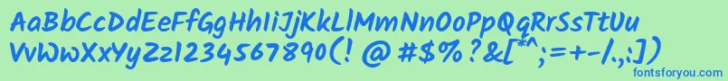 KalamBold Font – Blue Fonts on Green Background