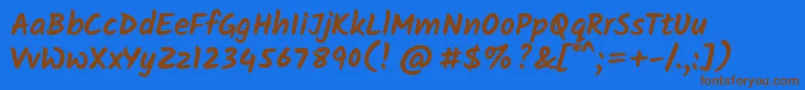 KalamBold Font – Brown Fonts on Blue Background