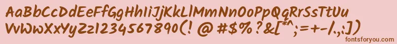 KalamBold Font – Brown Fonts on Pink Background