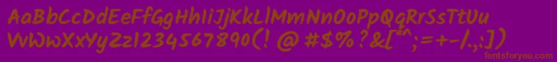 フォントKalamBold – 紫色の背景に茶色のフォント