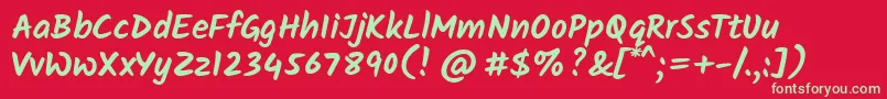 KalamBold Font – Green Fonts on Red Background