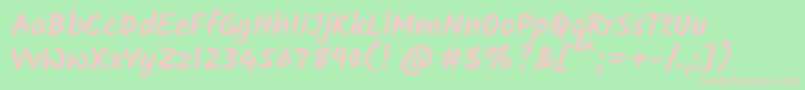 KalamBold Font – Pink Fonts on Green Background