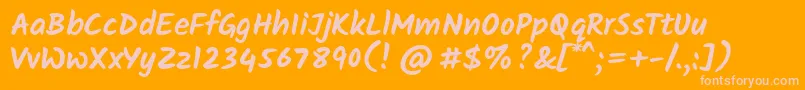 KalamBold-fontti – vaaleanpunaiset fontit oranssilla taustalla