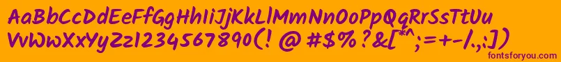 KalamBold Font – Purple Fonts on Orange Background