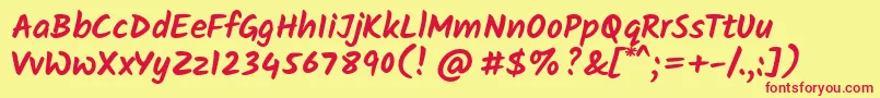 KalamBold Font – Red Fonts on Yellow Background