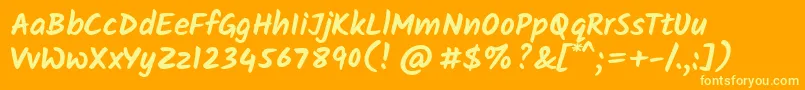 KalamBold Font – Yellow Fonts on Orange Background