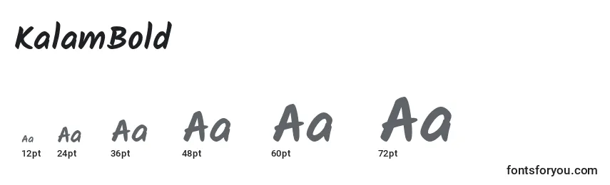 KalamBold Font Sizes