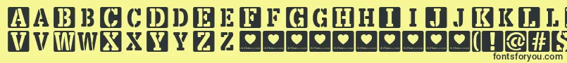 LoveBoxDemo Font – Black Fonts on Yellow Background