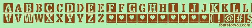 LoveBoxDemo Font – Brown Fonts on Green Background