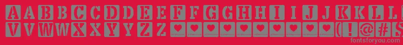 LoveBoxDemo Font – Gray Fonts on Red Background