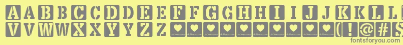 LoveBoxDemo Font – Gray Fonts on Yellow Background