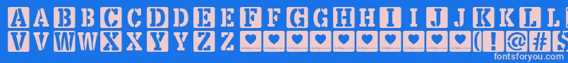 LoveBoxDemo Font – Pink Fonts on Blue Background