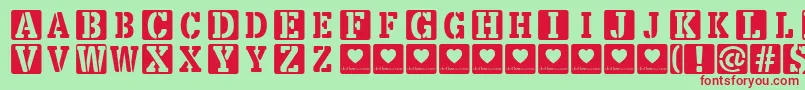 LoveBoxDemo Font – Red Fonts on Green Background