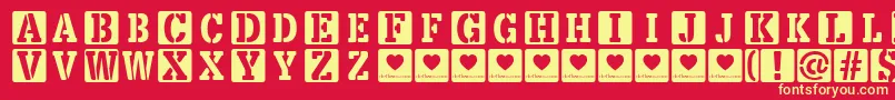 LoveBoxDemo Font – Yellow Fonts on Red Background