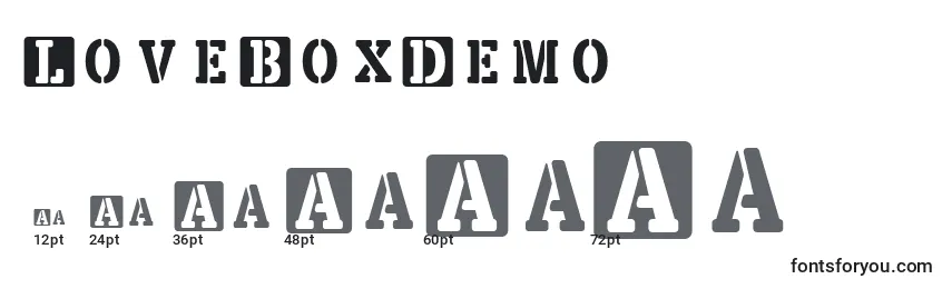 LoveBoxDemo Font Sizes