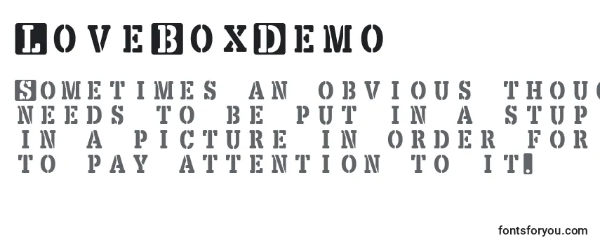 Review of the LoveBoxDemo Font