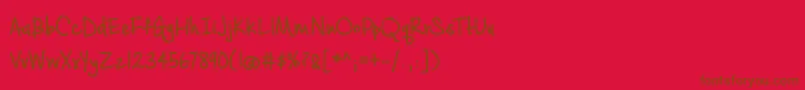 CashewAppleAleBold-fontti – ruskeat fontit punaisella taustalla