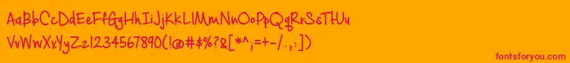 フォントCashewAppleAleBold – オレンジの背景に赤い文字