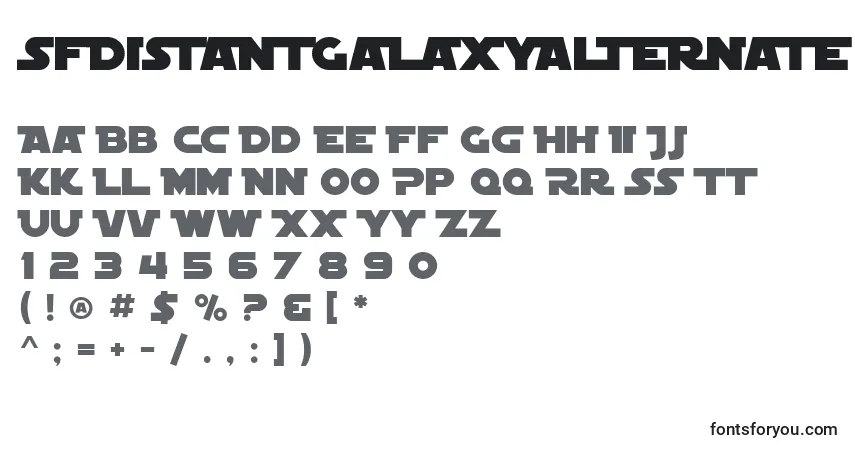 characters of sfdistantgalaxyalternate font, letter of sfdistantgalaxyalternate font, alphabet of  sfdistantgalaxyalternate font