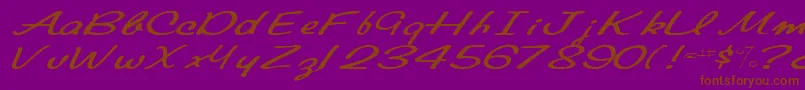 Elainefont81RegularTtext Font – Brown Fonts on Purple Background