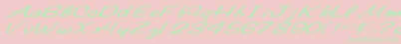 Elainefont81RegularTtext Font – Green Fonts on Pink Background